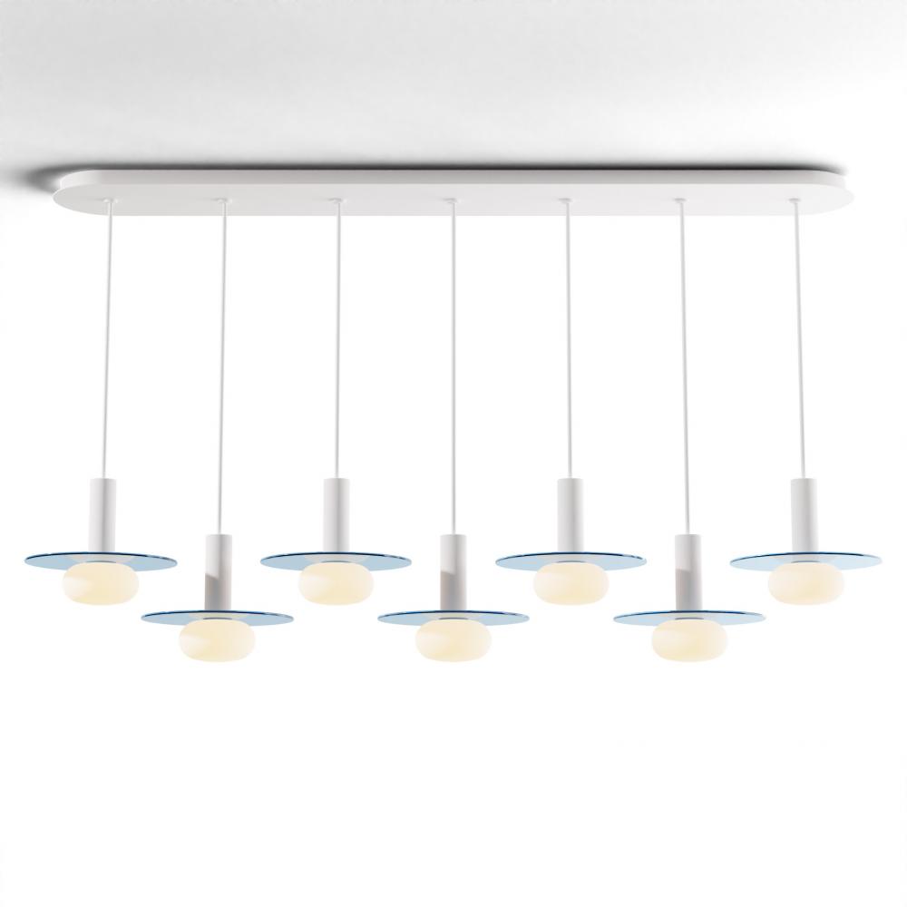 Combi Pendant 6" Linear 7 Combo Matte White with Matte White Canopy