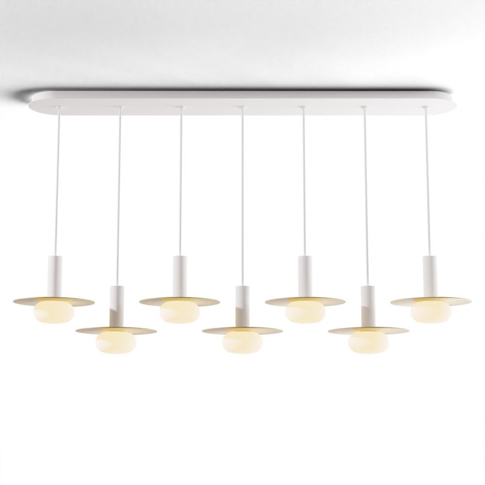 Combi Pendant 6" Linear 7 Combo Matte White with Matte White Canopy