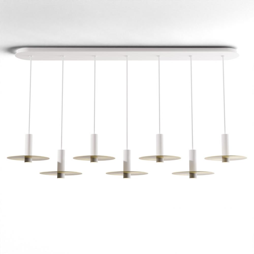 Combi Pendant 6" Linear 7 Combo Matte White with Matte White Canopy