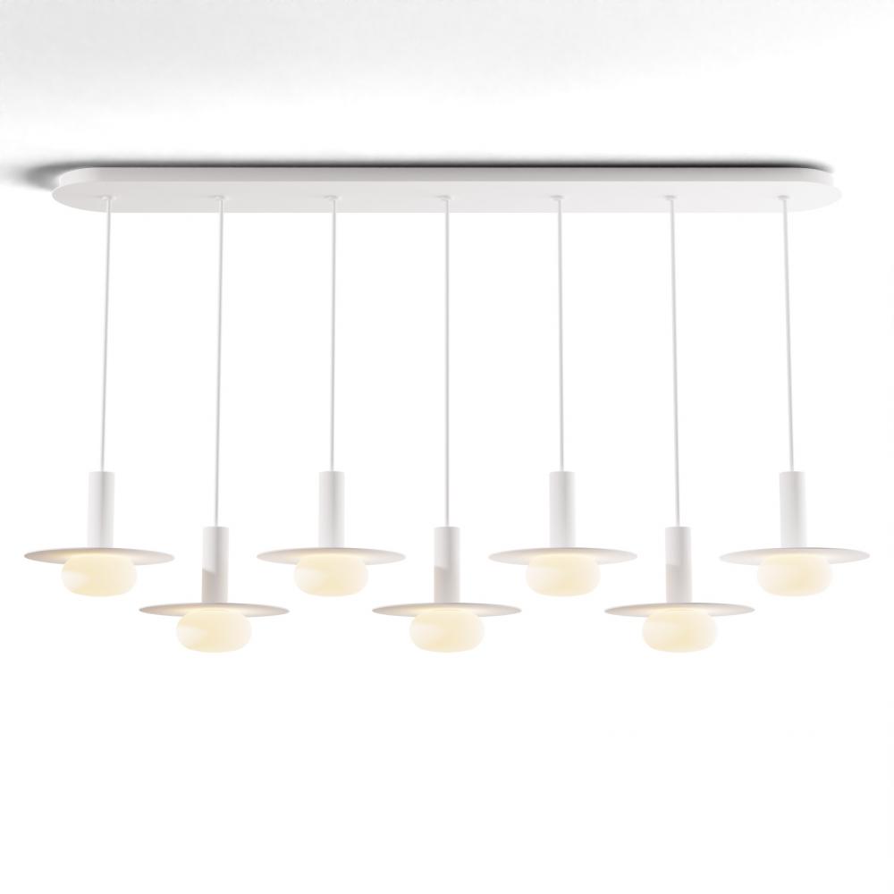 Combi Pendant 6" Linear 7 Combo Matte White with Matte White Canopy