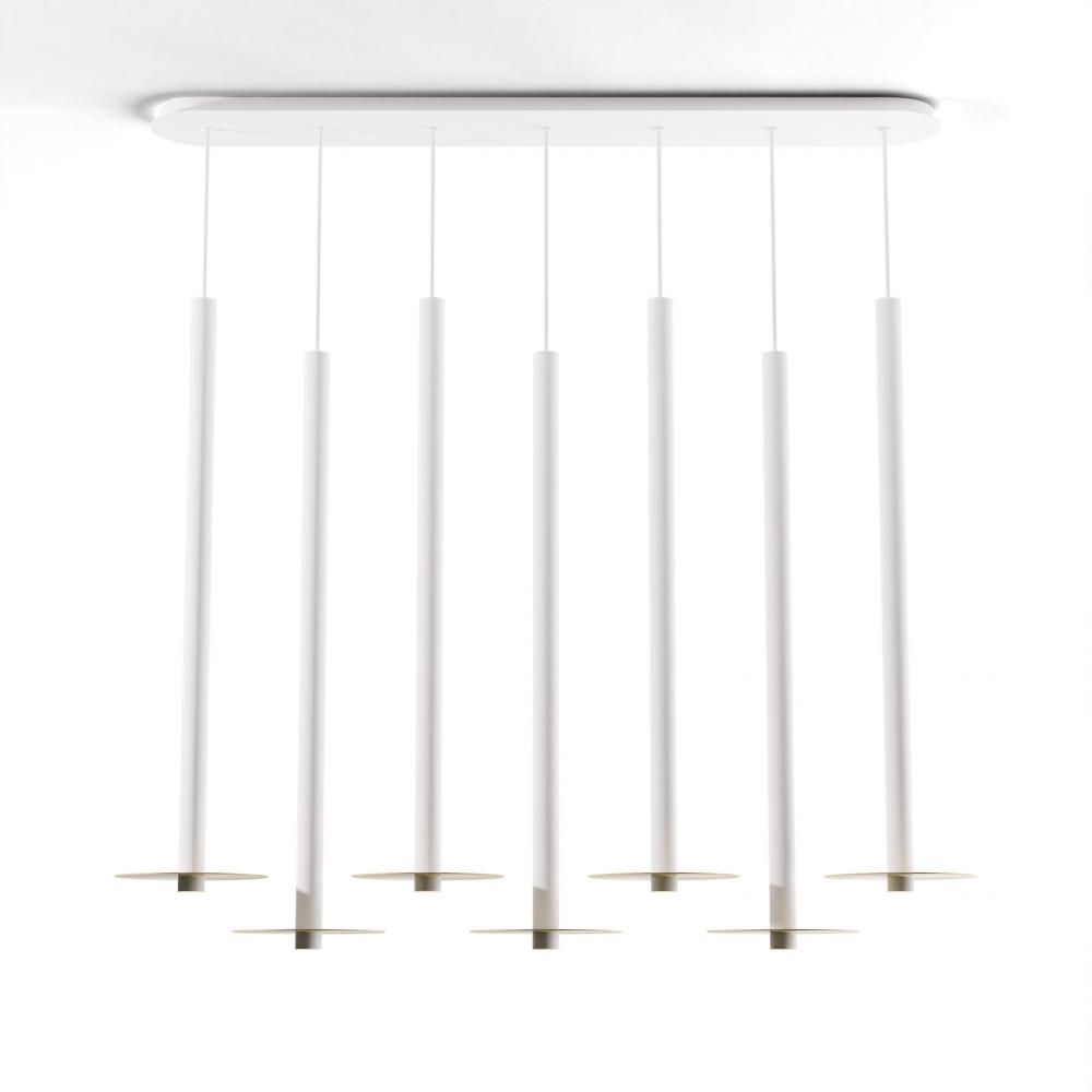 Combi Pendant 36" Linear 7 Combo Matte White with Matte White Canopy