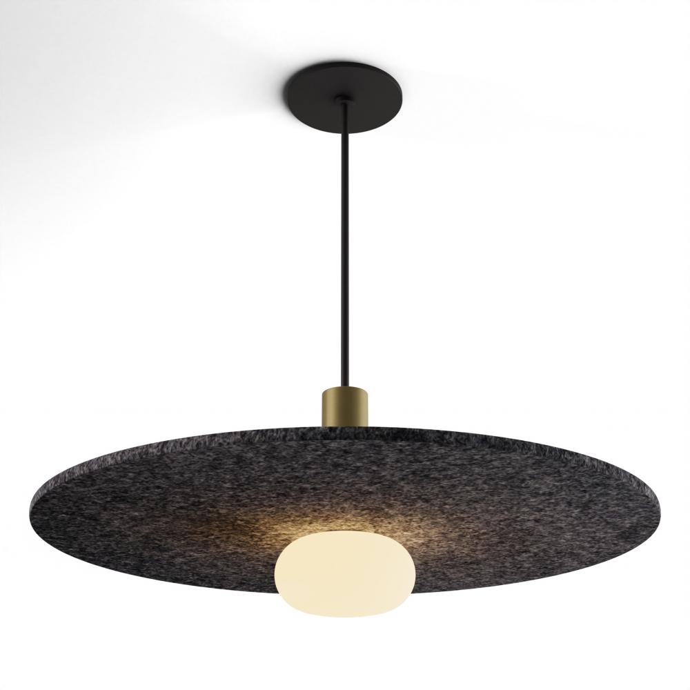 Combi Pendant 6" Single Unit Brass with Matte Black Canopy