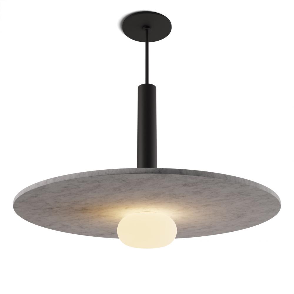 Combi Pendant 12" Single Unit Matte Black with Matte Black Canopy