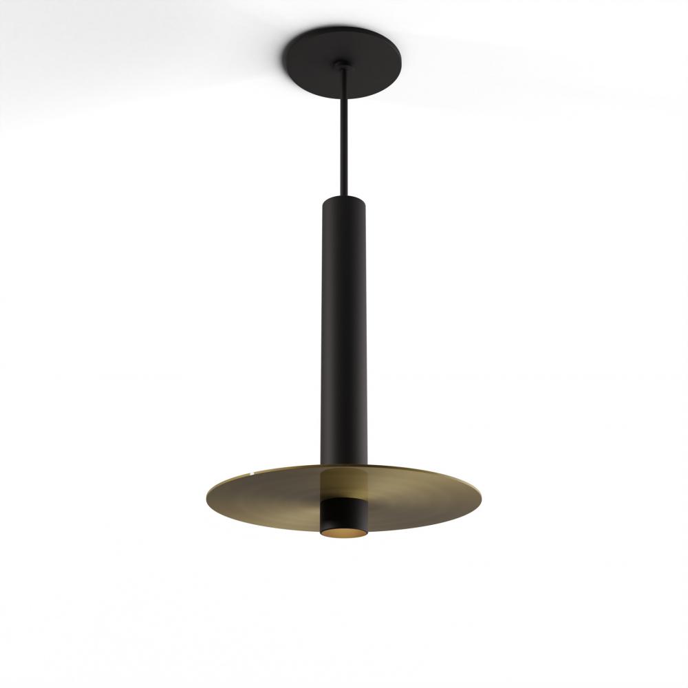 Combi Pendant 12" Single Unit Matte Black with Matte Black Canopy