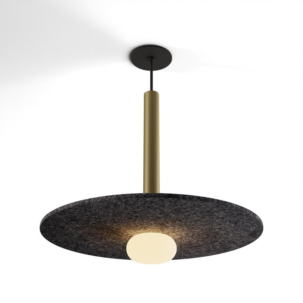 Combi Pendant 16" Single Unit Brass with Matte Black Canopy