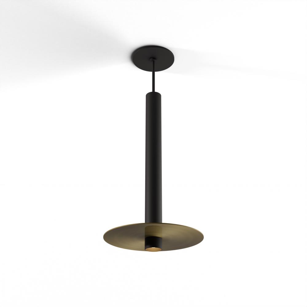 Combi Pendant 16" Single Unit Matte Black with Matte Black Canopy