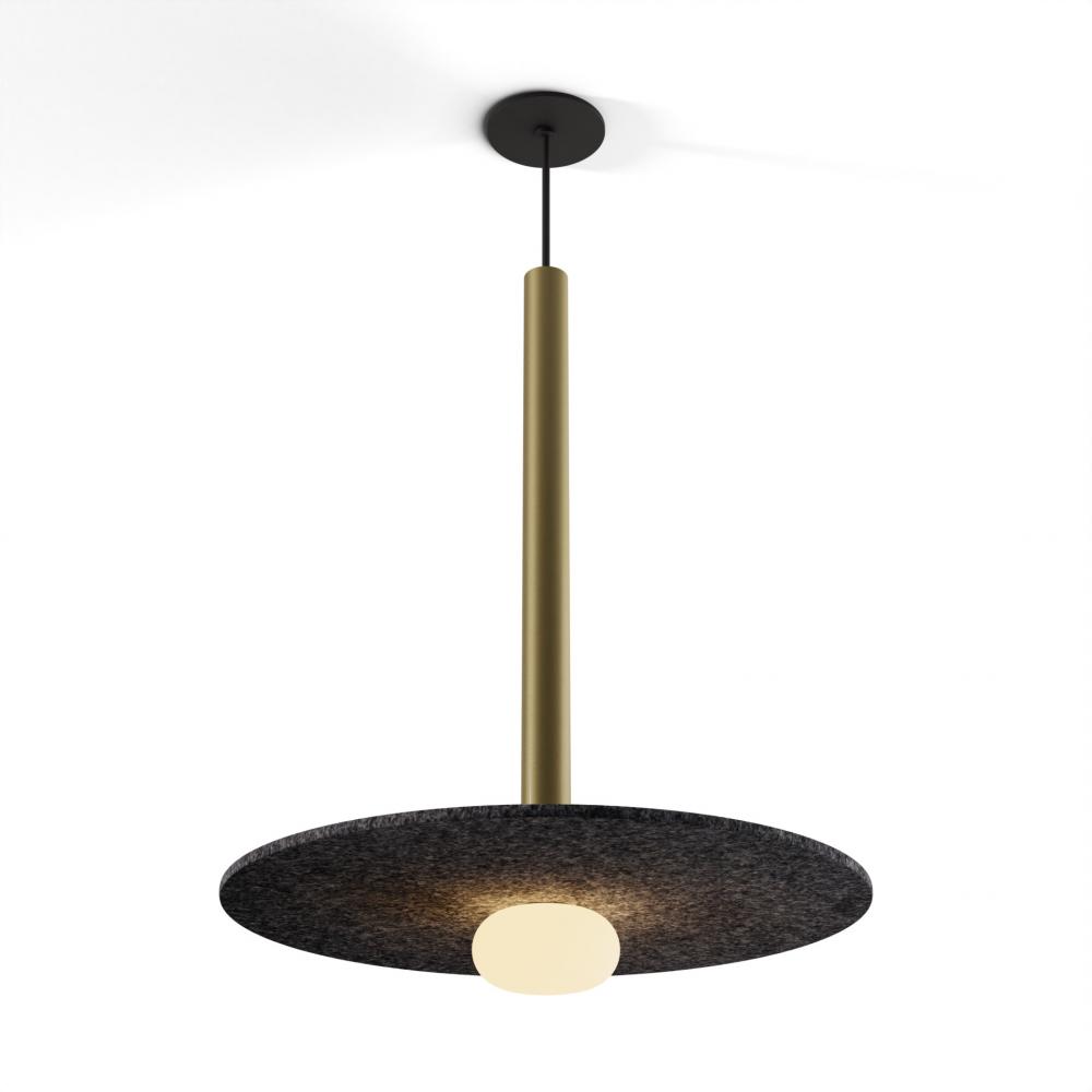 Combi Pendant 24" Single Unit Brass with Matte Black Canopy