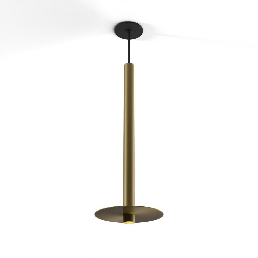 Combi Pendant 24" Single Unit Brass with Matte Black Canopy