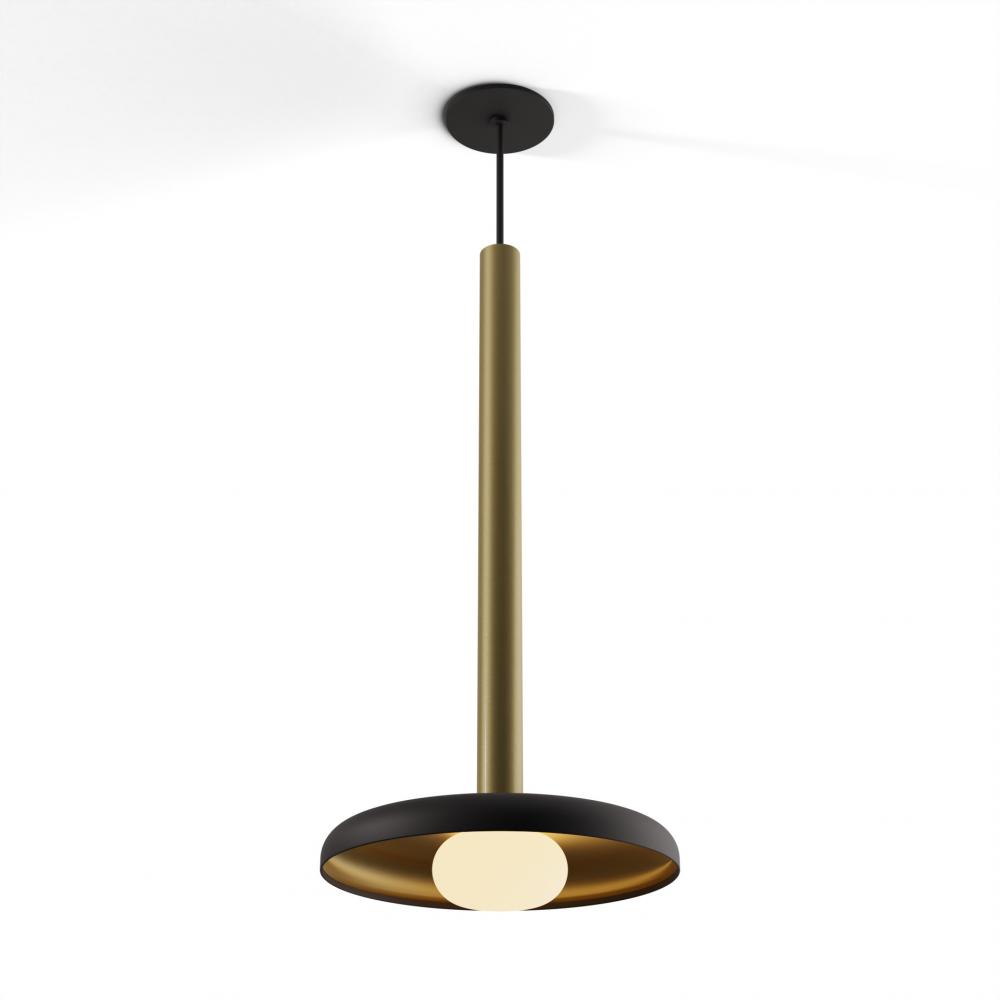 Combi Pendant 24" Single Unit Brass with Matte Black Canopy