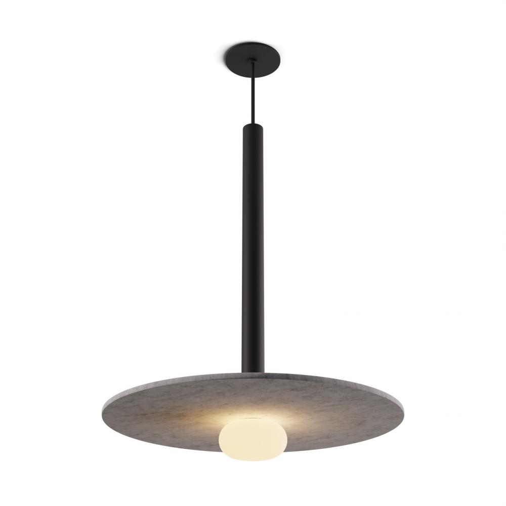 Combi Pendant 24" Single Unit Matte Black with Matte Black Canopy