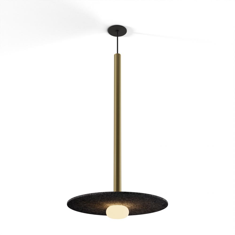 Combi Pendant 36" Single Unit Brass with Matte Black Canopy