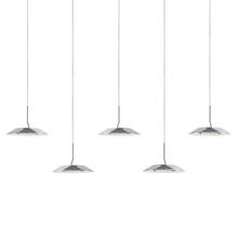 Koncept Inc RYP-L5-SW-CRM - Royyo Pendant (linear with 5 pendants), Chrome, Matte White Canopy