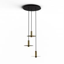 Koncept Inc CMP-C3-S-06-BRS+MBRS9 - Combi Pendant 6" Circular 3 Combo Brass with Matte Black Canopy