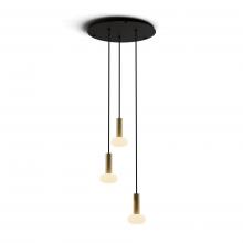 Koncept Inc CMP-C3-S-06-BRS+NA+GLB - Combi Pendant 6" Circular 3 Combo Brass with Matte Black Canopy, Glass Ball attachment, Suspensi