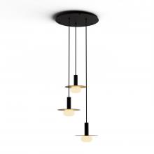 Koncept Inc CMP-C3-S-06-MTB+MBRS9+GLB - Combi Pendant 6" Circular 3 Combo Matte Black with Matte Black Canopy