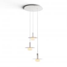 Koncept Inc CMP-C3-S-06-MWT+GDGY9+GLB - Combi Pendant 6" Circular 3 Combo Matte White with Matte White Canopy