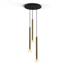 Koncept Inc CMP-C3-S-24-BRS+NA+GLB - Combi Pendant 24" Circular 3 Combo Brass with Matte Black Canopy