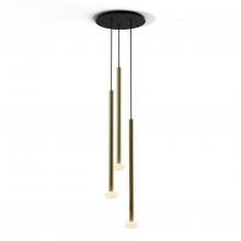 Koncept Inc CMP-C3-S-36-BRS+NA+GLB - Combi Pendant 36" Circular 3 Combo Brass with Matte Black Canopy