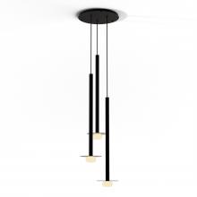 Koncept Inc CMP-C3-S-36-MTB+GDGY9+GLB - Combi Pendant 36" Circular 3 Combo Matte Black with Matte Black Canopy