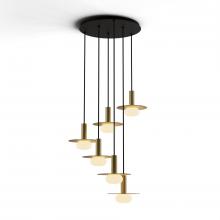 Koncept Inc CMP-C6-S-06-BRS+MBRS9+GLB - Combi Pendant 6" Circular 6 Combo Brass with Matte Black Canopy