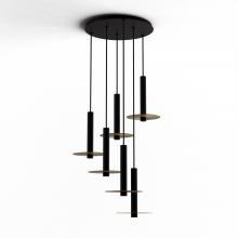 Koncept Inc CMP-C6-S-12-MTB+MBRS9 - Combi Pendant 12" Circular 6 Combo Matte Black with Matte Black Canopy