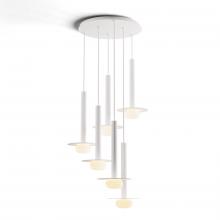 Koncept Inc CMP-C6-S-16-MWT+MPTB9+GLB - Combi Pendant 16" Circular 6 Combo Matte White with Matte White Canopy