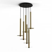 Koncept Inc CMP-C6-S-24-BRS+MBRS9 - Combi Pendant 24" Circular 6 Combo Brass with Matte Black Canopy