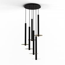 Koncept Inc CMP-C6-S-24-MTB+MBRS9 - Combi Pendant 24" Circular 6 Combo Matte Black with Matte Black Canopy