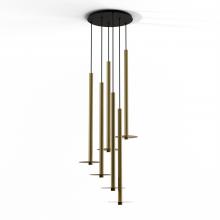 Koncept Inc CMP-C6-S-36-BRS+MBRS9 - Combi Pendant 36" Circular 6 Combo Brass with Matte Black Canopy