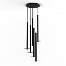 Koncept Inc CMP-C6-S-36-MTB+MBRS9 - Combi Pendant 36" Circular 6 Combo Matte Black with Matte Black Canopy