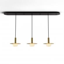 Koncept Inc CMP-L3-S-06-BRS+MBRS9+GLB - Combi Pendant 6" Linear 3 Combo Brass with Matte Black Canopy