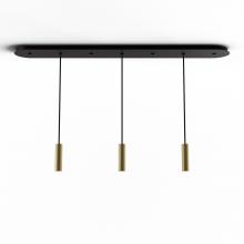 Koncept Inc CMP-L3-S-06-BRS - Combi Pendant 6" Linear 3 Combo Brass with Matte Black Canopy, Suspension / Flush Mount 2-in-1