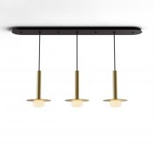 Koncept Inc CMP-L3-S-12-BRS+MBRS9+GLB - Combi Pendant 12" Linear 3 Combo Brass with Matte Black Canopy