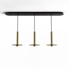 Koncept Inc CMP-L3-S-12-BRS+MBRS9 - Combi Pendant 12" Linear 3 Combo Brass with Matte Black Canopy