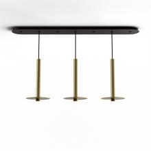 Koncept Inc CMP-L3-S-16-BRS+MBRS9 - Combi Pendant 16" Linear 3 Combo Brass with Matte Black Canopy