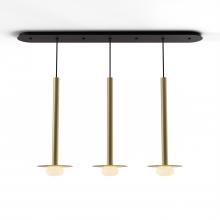 Koncept Inc CMP-L3-S-24-BRS+MBRS9+GLB - Combi Pendant 24" Linear 3 Combo Brass with Matte Black Canopy