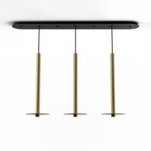 Koncept Inc CMP-L3-S-24-BRS+MBRS9 - Combi Pendant 24" Linear 3 Combo Brass with Matte Black Canopy