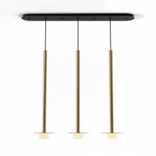 Koncept Inc CMP-L3-S-36-BRS+MBRS9+GLB - Combi Pendant 36" Linear 3 Combo Brass with Matte Black Canopy