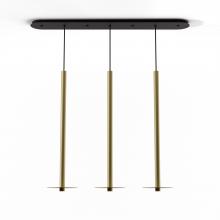 Koncept Inc CMP-L3-S-36-BRS+MBRS9 - Combi Pendant 36" Linear 3 Combo Brass with Matte Black Canopy