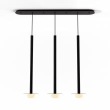 Koncept Inc CMP-L3-S-36-MTB+MBRS9+GLB - Combi Pendant 36" Linear 3 Combo Matte Black with Matte Black Canopy