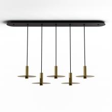 Koncept Inc CMP-L5-S-06-BRS+MBRS9 - Combi Pendant 6" Linear 5 Combo Brass with Matte Black Canopy