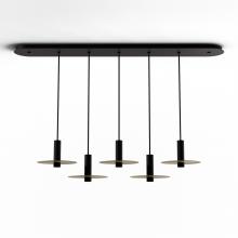 Koncept Inc CMP-L5-S-06-MTB+MBRS9 - Combi Pendant 6" Linear 5 Combo Matte Black with Matte Black Canopy