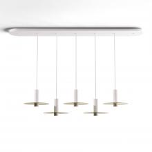 Koncept Inc CMP-L5-S-06-MWT+MBRS9 - Combi Pendant 6" Linear 5 Combo Matte White with Matte White Canopy