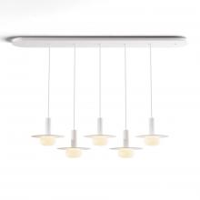 Koncept Inc CMP-L5-S-06-MWT+MPTB9+GLB - Combi Pendant 6" Linear 5 Combo Matte White with Matte White Canopy