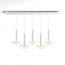 Koncept Inc CMP-L5-S-12-MWT+MPTB9+GLB - Combi Pendant 12" Linear 5 Combo Matte White with Matte White Canopy