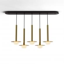 Koncept Inc CMP-L5-S-16-BRS+MBRS9+GLB - Combi Pendant 16" Linear 5 Combo Brass with Matte Black Canopy