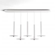 Koncept Inc CMP-L5-S-16-MWT+MPTB9 - Combi Pendant 16" Linear 5 Combo Matte White with Matte White Canopy