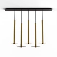 Koncept Inc CMP-L5-S-24-BRS+MBRS9 - Combi Pendant 24" Linear 5 Combo Brass with Matte Black Canopy