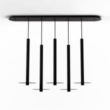 Koncept Inc CMP-L5-S-24-MTB+GDGY9 - Combi Pendant 24" Linear 5 Combo Matte Black with Matte Black Canopy