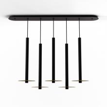 Koncept Inc CMP-L5-S-24-MTB+MBRS9 - Combi Pendant 24" Linear 5 Combo Matte Black with Matte Black Canopy